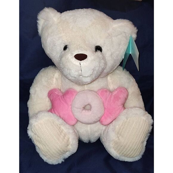 Hug Me-Soft XOXO Teddy Bear Stuffed Animal Plush Ivory White 20" Pre-owned with - Picture 1 of 6